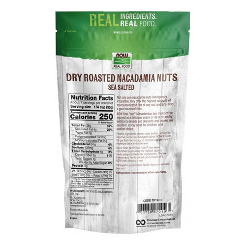 Now Foods, Dry Roasted & Salted Macadamia Nuts, 9 oz - Image 2