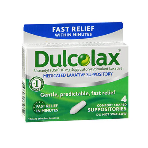 Dulcolax, Medicated Laxative Suppositories, 10 mg, 4 ct