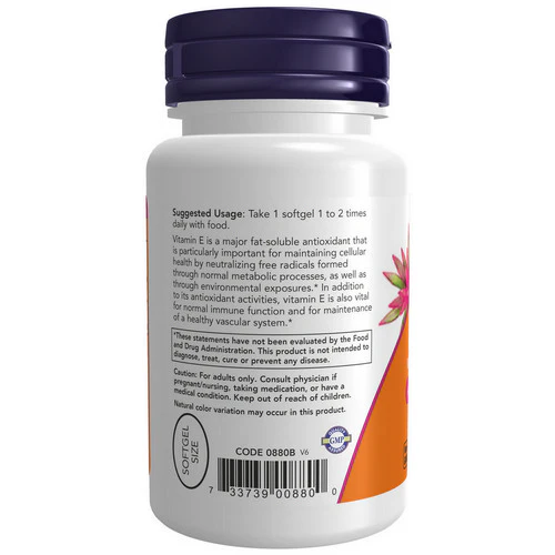 Now Foods, E-200 MT, 100 Sgels - Image 3
