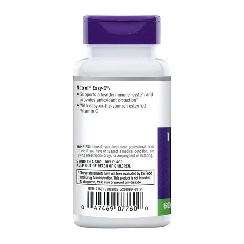 Natrol, Easy-C Immune Health, 500 Mg, 60 Tabs - Image 2