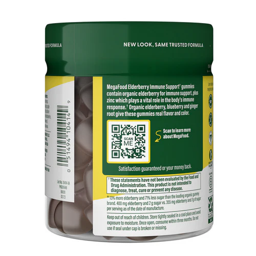 MegaFood, Elderberry Immune Support, Berry, 54 Gummies - Image 2