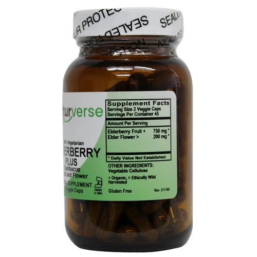 Elderberry Plus Powder Capsules 90 VegCaps by Naturverse - Image 2