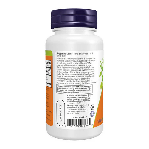 Now Foods, ElderMune, 90 Veg Caps - Image 3