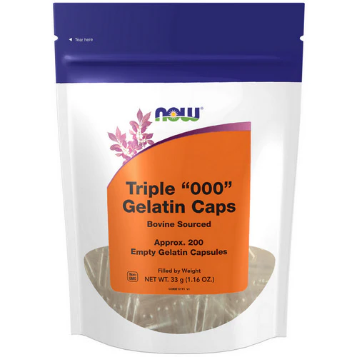 Now Foods, Empty Capsules Gelatin Triple "000", 200 Caps