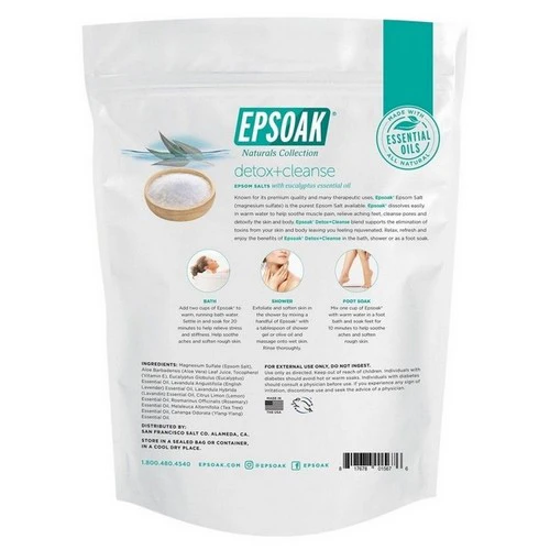 Epsoak, Epsom Salt Detox Cleanse Eucalyptus Essential Oil, 2 Lbs (Case Of 6) - Image 2
