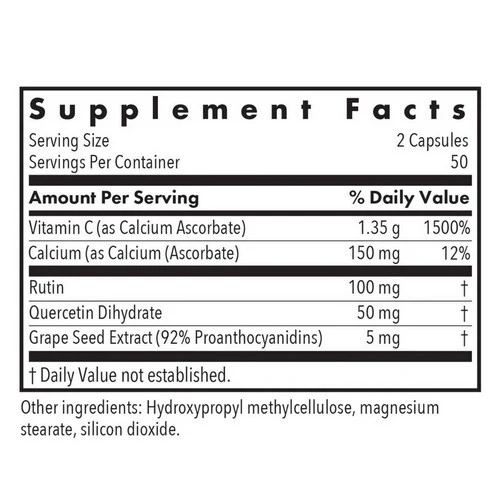 Nutricology/ Allergy Research Group, Esterol Ester-C Calcium Ascorbate With Bioflavonoids, 100 Veg Caps - Image 2