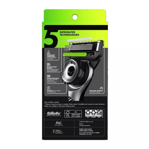 Gillette, Exfoliating Bar Razor + 2 Razor Blade Refills & Premium Magnetic Stand, 1 Count - Image 2