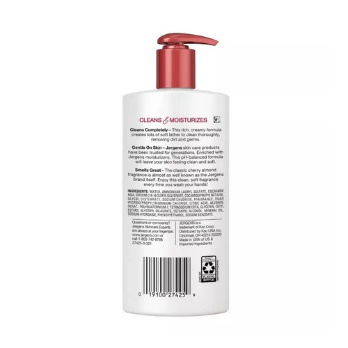 Jergens, Extra Moisturizing Hand Wash Cherry Almond, 8.3 Oz - Image 2