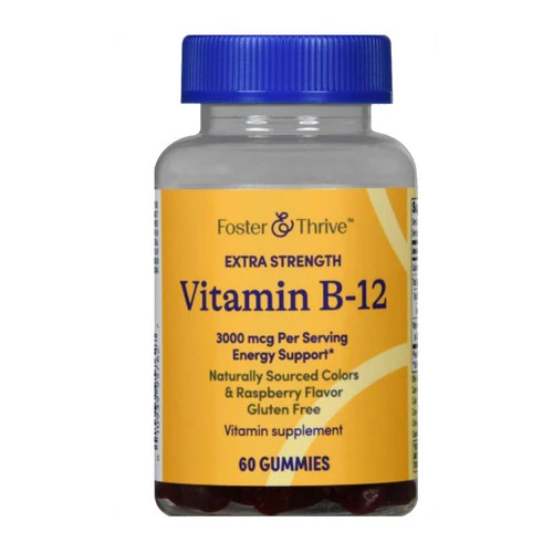 Foster And Thrive, Extra Strength Vitamin B-12 Gummies Raspberry, 300 Mcg, 60 Count