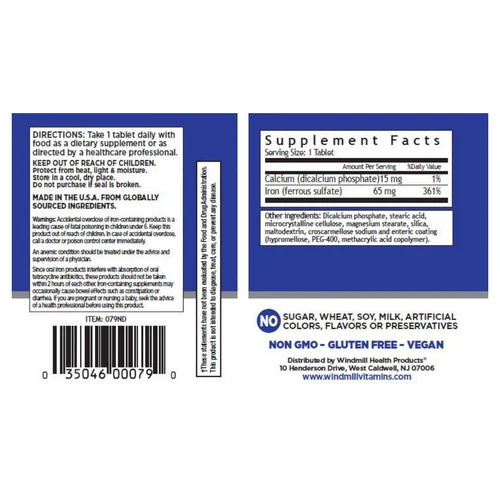 Windmill Health, Fe Tabs Ferrous Sulfate, 300 Tabs - Image 2