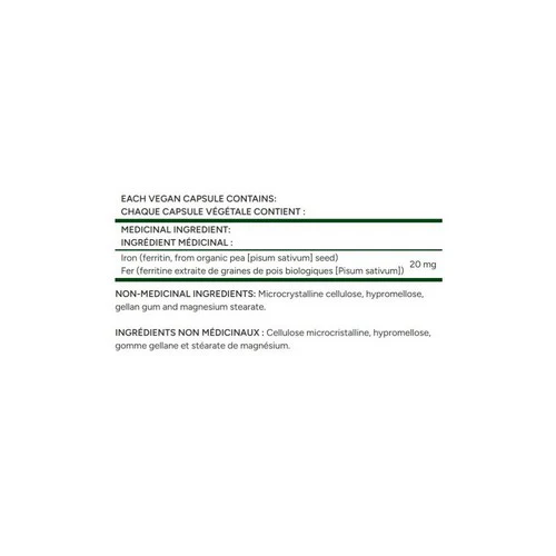 Flora, Ferritin + Iron, 30 Veg Caps - Image 2