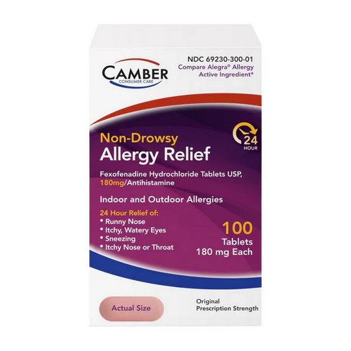 Camber, Fexofenadine HCL, 180mg, 100 Count