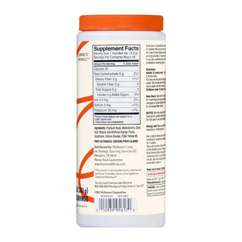 Foster And Thrive, Fiber Powder Sugar Free Smooth Texture Orange, 10 Oz - Image 3