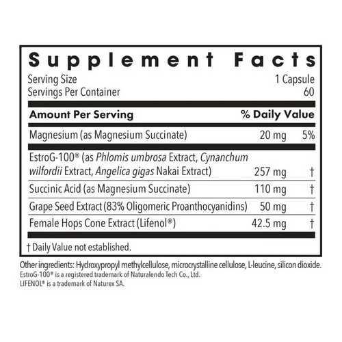 Nutricology/ Allergy Research Group, Flashes No More Menopausal Support, 60 Veg Caps - Image 2