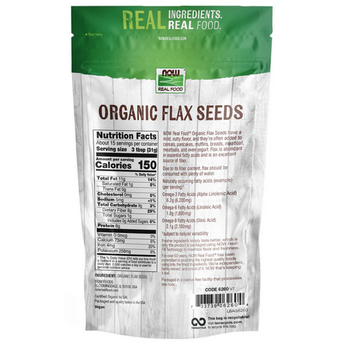 Now Foods, Flax Seed Organic, 1 lb - Image 2