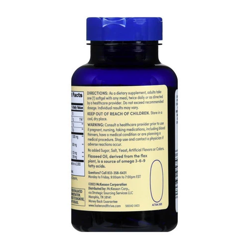 Foster And Thrive, Flaxseed Oil, 1000 Mg, 100 Softgels - Image 2