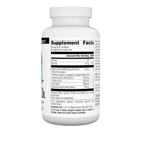 Source Naturals, Flaxseed-Primrose Oil, 1300 mg, 90 Softgels - Image 2