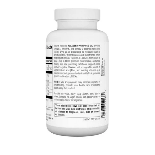 Source Naturals, Flaxseed-Primrose Oil, 1300 mg, 90 Softgels - Image 3