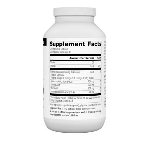 Source Naturals, Flaxseed-Primrose Oil, 1300 mg, 180 Softgels - Image 2