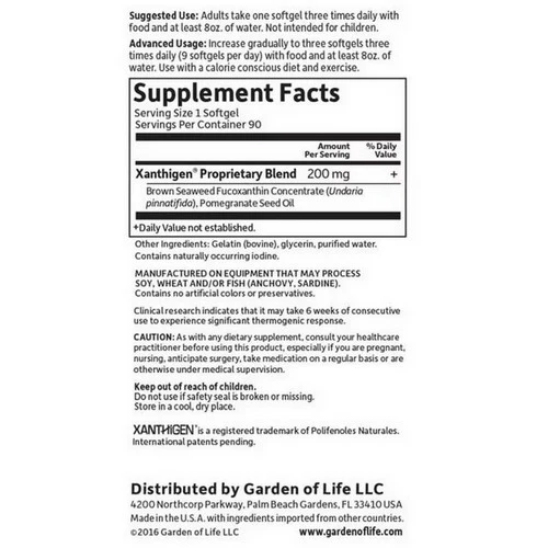 Garden of Life, FucoThin, 90 Softgels - Image 2