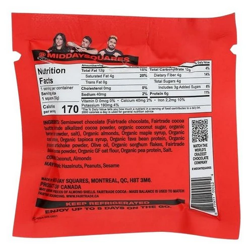 Mid-Day Squares, Almond Crunch Protein Chocolate Bars, 1.16 Oz (Case Of 12) - Image 2