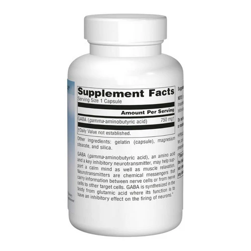 Source Naturals, Gaba, 750 mg, 90 Caps - Image 2