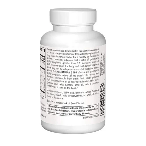 Source Naturals, Gamma E 400 Complex, 60 Softgels - Image 3