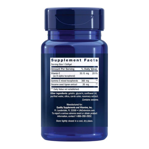 Life Extension, Gamma E Mixed Tocopherols, 60 Softgels - Image 2