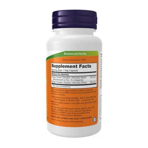 Now Foods, Ginger Root Extract, 250 mg, 90 Vcaps - Image 2