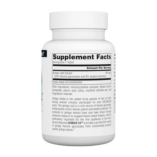 Source Naturals, Ginkgo-24 Biloba Extract, 60 MG, 120 Tabs - Image 2