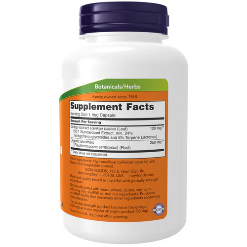 Now Foods, Ginkgo Biloba, 120 mg, 200 Vcaps - Image 3