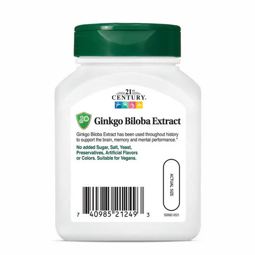 21st Century, Ginkgo Biloba Extract, 60 Veg Caps - Image 4