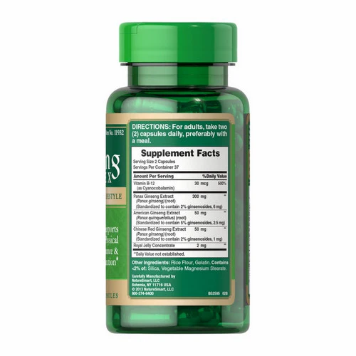 Puritan's Pride, Ginseng Complex, 120 Rapid Release Softgels - Image 2