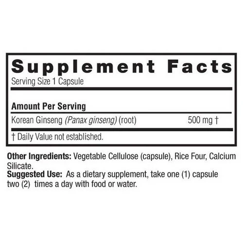 Nature's Answer, Ginseng Root Korean, 50 Vcaps - Image 2