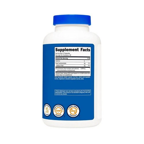 Nutricost, Glucomannan Capsules, 600 Mg, 180 Count - Image 3