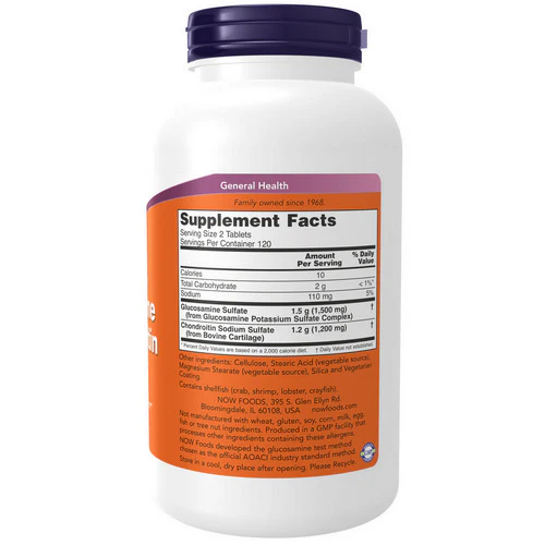 Now Foods, Glucosamine & Chondroitin, 240 Tabs - Image 2