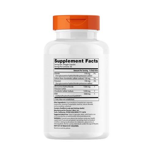 Doctors Best, Glucosamine Chondroitin MSM with OptiMSM, 240 Caps - Image 2