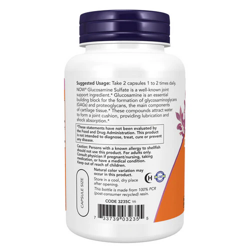 Now Foods, Glucosamine Sulfate, 750 mg, 120 Caps - Image 3