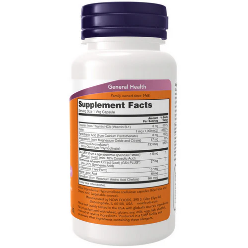 Now Foods, Glucose Metabolism Support, 90 Caps - Image 2