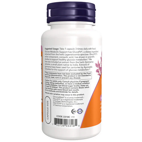 Now Foods, Glucose Metabolism Support, 90 Caps - Image 3