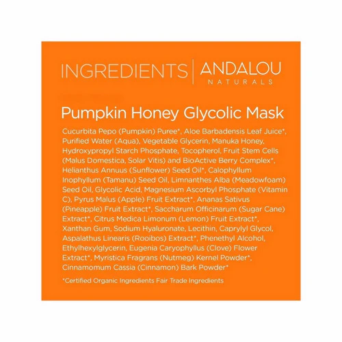 Andalou Naturals, Glycolic Mask, Pumpkin Honey 1.7 oz - Image 2