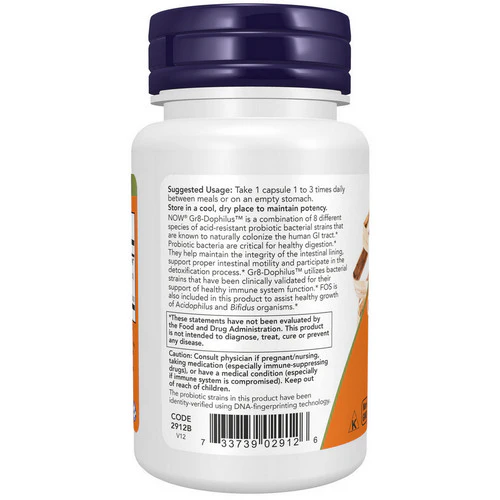 Now Foods, Gr8-Dophilus, ENTERIC COATED, 60 Veg Caps - Image 3