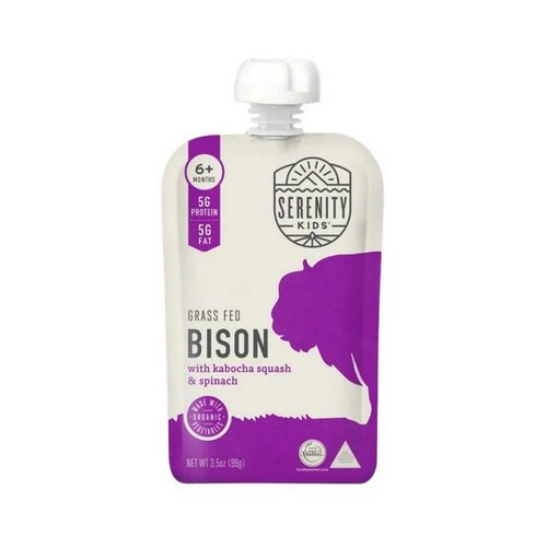 Serenity Kids, Grass Fed Bison With Organic Kabocha Squash And Spinach, 3.5 Oz(Case Of 6)