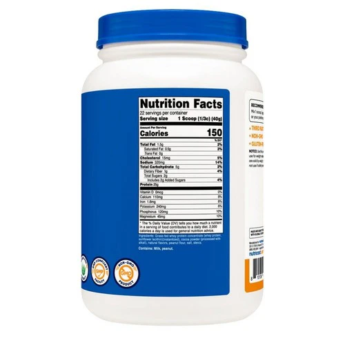Nutricost, Grass-Fed Whey Protein Concentrate Powder Chocolate PB, 2 Lbs - Image 2