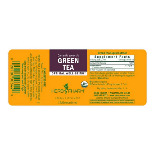 Herb Pharm, Green Tea Extract, 1 Oz - Image 2