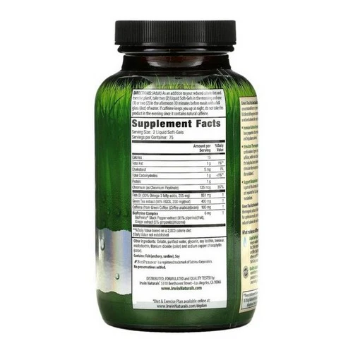 Irwin Naturals, Green Tea Fat Metabolizer, 150 Softgels - Image 2