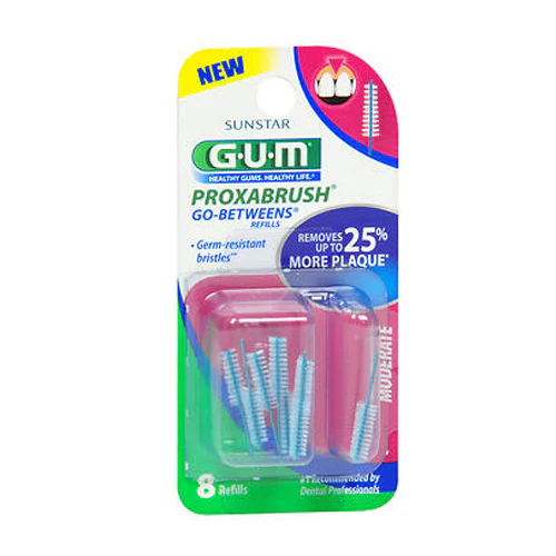 Gum, Go-Betweens Proxabrush Refills Moderate, cylindrical 612RN 8 ct