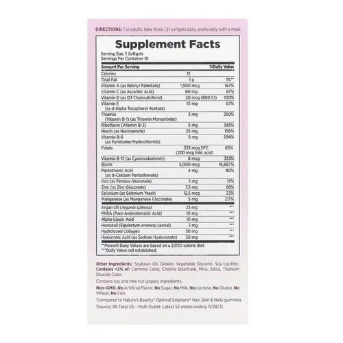 Nature's Bounty, Hair Skin And Nails Extra Strength Biotin, 30 Count - Image 3