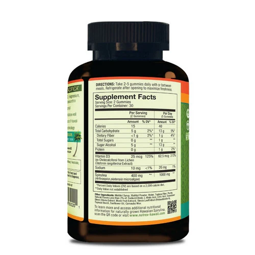 Nutrex Hawaii, Hawaiian Spirulina Gummies, 60 Count - Image 3