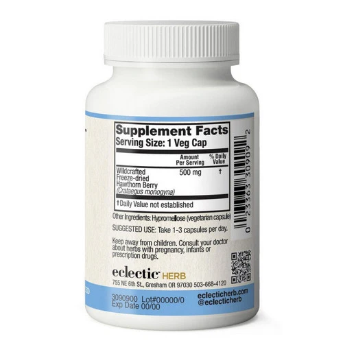 Eclectic Herb, Hawthorn Berry FD V-50, 500 mg, 90 Caps - Image 2